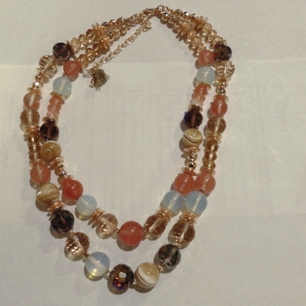 "WITH LOVE" 2 Strand Beaded NECKLACE